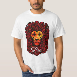 T-shirt Leo astrology birth sign zodiac lion head paisley
