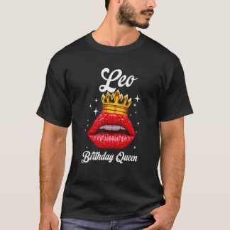 T-shirt Leo My Birday Queen Juillet Août Femmes Girlfrien