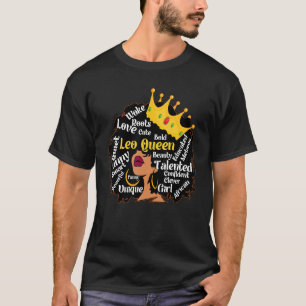 T-shirt Leo Queen Zodiac Horoscope Anniversaire Melanin Gi