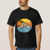 T-shirt Leo Retro Sunset Name Design (Devant)