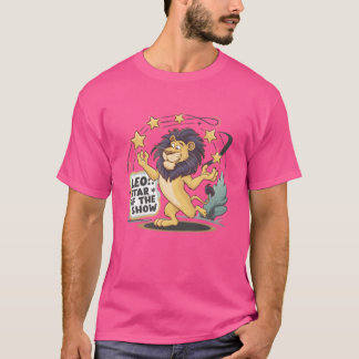 T-shirt Léo Star du spectacle Lion Zodiaque drôle