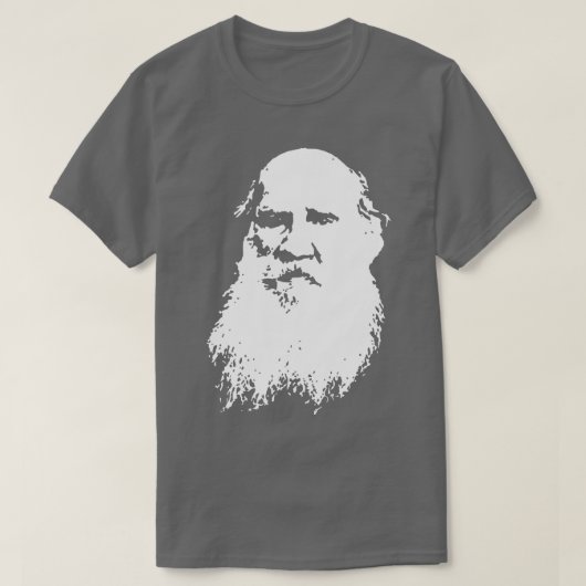 T-shirt Leo Tolstoï Blanc Sur Noir (Design devant)