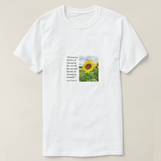 T-shirt Leo Tolstoï, tournesol, blanc (Design devant)