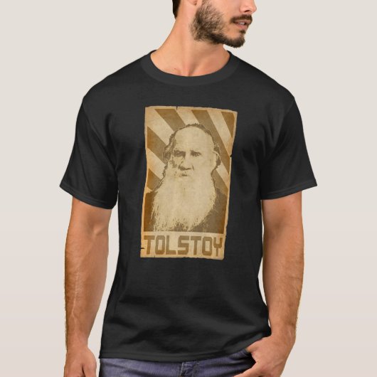 T-shirt Leo Tolstoy Retro Propaganda 1 (Devant)