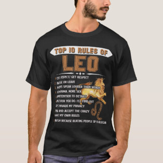 T-shirt Leo Zodiac Cadeau Anniversaire Top 10 Règles De Le