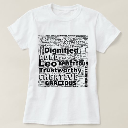 T-shirt Leo Zodiac Mot Cloud Inspiration (Design devant)