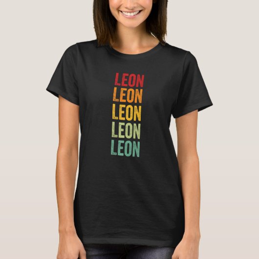 T-shirt Leon County Texas Rainbow Text (Devant)