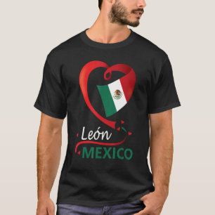 T-shirt León Guanajuato Mexique Drapeau cardiaque Mexicana