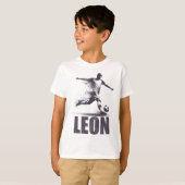 T-shirt Leon Soccer Boys Personalized First Name Leon  (Devant entier)