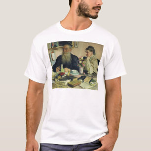 T-shirt Léon Tolstoï avec son épouse dans Yasnaya Polya