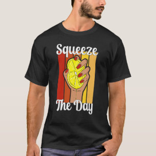 T-shirt Léonade Stand Squeeze Day Fruit Juice Pun Ret