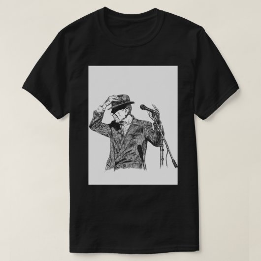 T-shirt Leonard Cohen Original Hand Drawn Ink Print (Design devant)