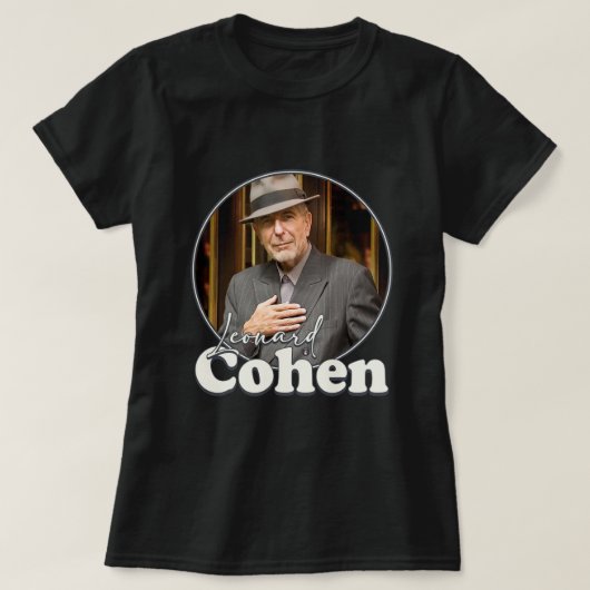 T-shirt Leonard Cohen Retro Portrait FanArt Hommage (Design devant)