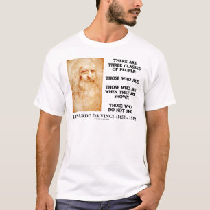 T-shirt Leonardo da Vinci trois classes de citation de