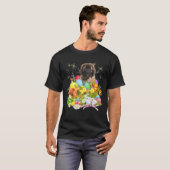 T-shirt Leonberger Bunny Chien avec Pâques Oeufs Panier Co (Devant entier)