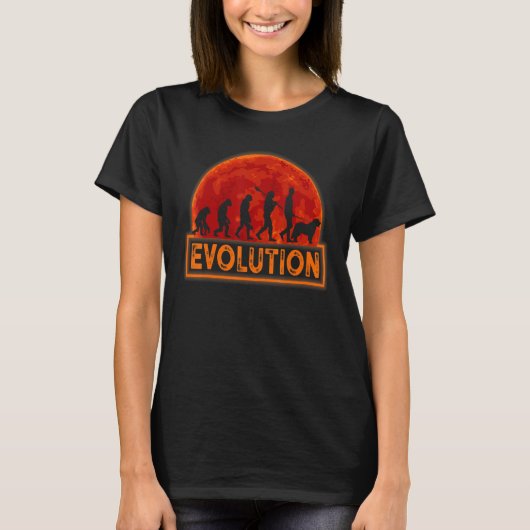 T-shirt Leonberger Dog Dad Human Evolution Leonberger Dog (Devant)