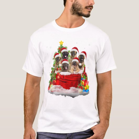 T-shirt Leonberger Noël Père Noël (Devant)