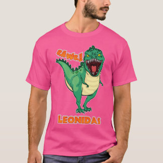 T-shirt Leonidas Nom personnalisé Dinosaur Rawr T-