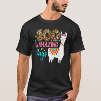 T-shirt Leopard 100 Llamazing Days Llama Teacher 100th Day