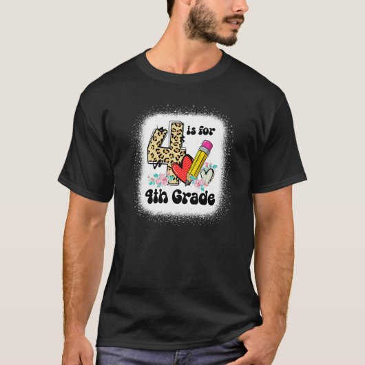 T-shirt Léopard 4 est pour élève de l'enseignant de 4e ann (Devant)