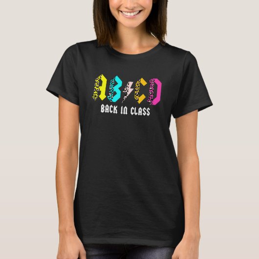 T-shirt Léopard ABCD Rocks Retour Dans La Classe ABCD Rock (Devant)