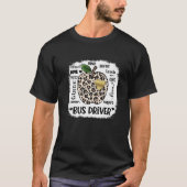 T-shirt Leopard Apple Bus Driver Love Care Support Inspire (Devant)