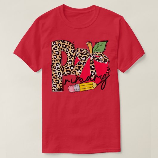 T-shirt Leopard Apple Enseignant de l'école primaire de re (Design devant)