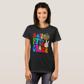 T-shirt Leopard Apple Hello 5th Grade Teacher Kids Back To (Devant entier)