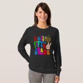 T-shirt Leopard Apple Hello 5th Grade Teacher Kids Back To (Devant entier)