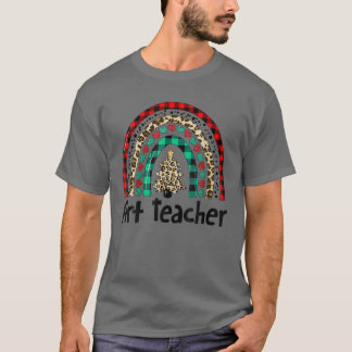T-shirt Leopard Arc-en-ciel Enseignant Arbre de Noël Xmas