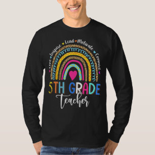 T-shirt Leopard Arc-en-ciel Enseignant de 5e année de reto