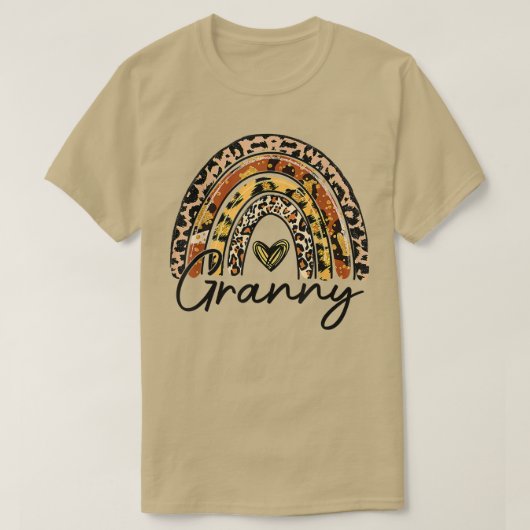 T-shirt Léopard Arc-en-ciel grand-mère béni grand-mère aut (Design devant)