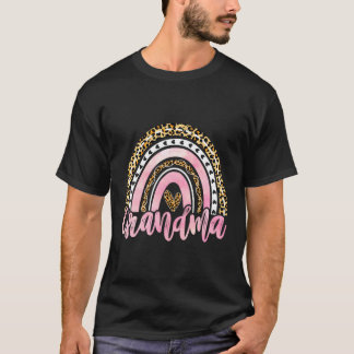 T-shirt Leopard Arc-en-ciel grand-mère maman nounou maman 
