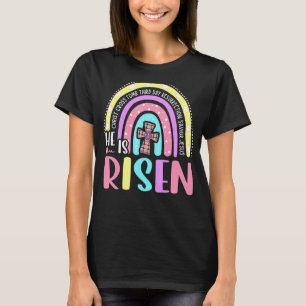 T-shirt Leopard Arc-en-ciel Il est ressuscité Jésus chréti