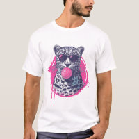Leopard avec lunettes de soleil et gomme à bulles