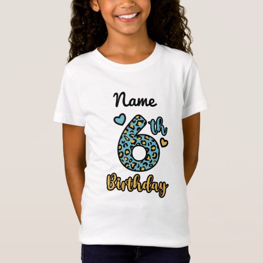 T-shirt Leopard Baby 6e anniversaire (Devant)