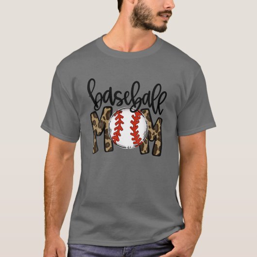 T-shirt Leopard Baseball Maman Jeu Vibes Ball Maman Mothe (Devant)