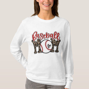 T-shirt Leopard Baseball Maman Jeu Vibes T-ball Maman Mot