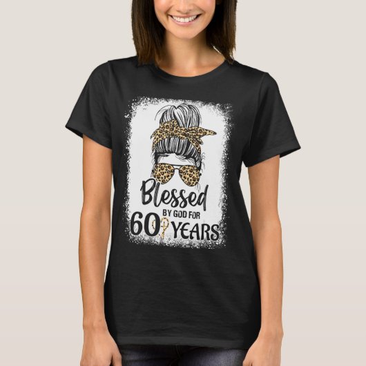 T-shirt Léopard Bleached Bun Femmes 60e anniversaire (Devant)
