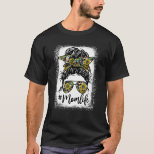 T-shirt Léopard Bleached Messager Bun Maman Vie Tournesol