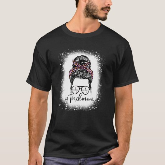 T-shirt Léopard Bleached Pink Track Maman Vie Messeuse Bun (Devant)