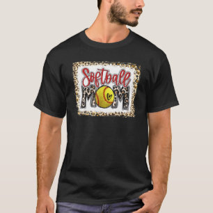T-shirt Leopard Bleu Softball Maman Softball Jour Vi