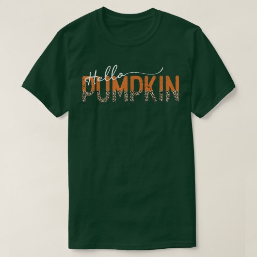 T-shirt Leopard Boho Bonjour Citrouille mignon Automne Hal (Design devant)