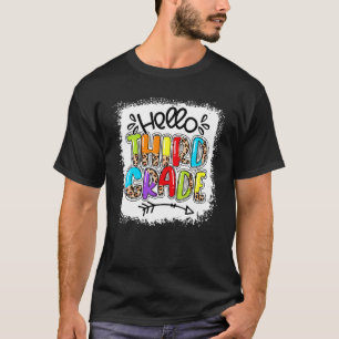 T-shirt Leopard Bonjour 3e année Enseignant 1er jour de