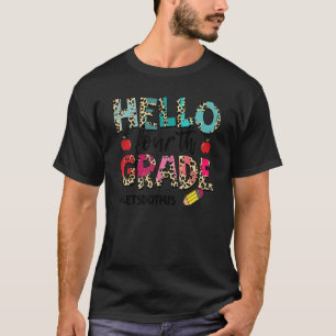 T-shirt Leopard Bonjour Étudiant de 4e année de 4e année R