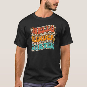 T-shirt Leopard Bonjour maternelle Étudiants de la materne