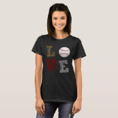 T-shirt Leopard Buffalo Plaid Baseball Player Valentine s  (Devant entier)