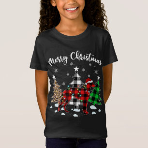T-Shirt Leopard Buffalo Plaid Italien Greyhound Chien Chri