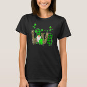 T-shirt Leopard Buffalo Plaid Love St Patricks Day Gnomes (Devant)