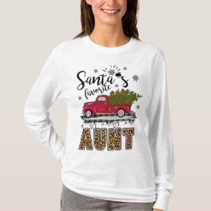 T-shirt Leopard Buffalo Plaid Père Noël Favori Tante Chris